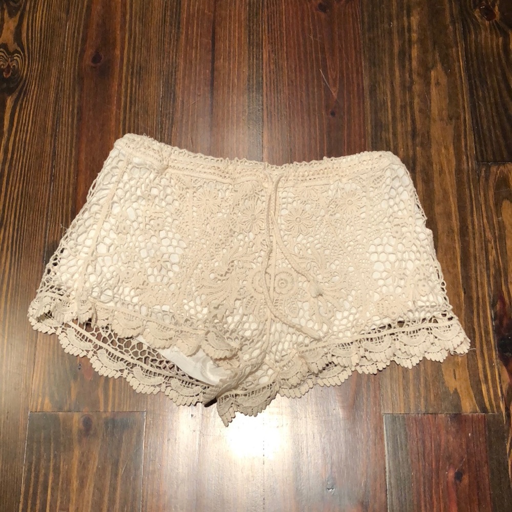White Crochet Shorts